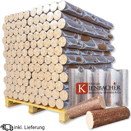 Nestro Holzbriketts aus Buche und/oder Eiche, ca. 5,2 kWh/kg, Ø 70–90 mm, 960 kg