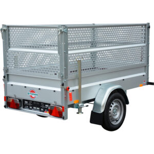 STEMA gebremster Anhänger 1000 kg mit 66 cm Gitteraufsatz und 1 Achse