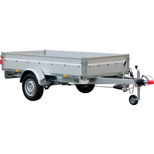 STEMA Basic STL 1300 gebremster Anhänger 1300 kg mit Siebdruckboden und V-Deichsel