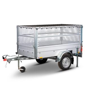 STEMA Basic Plus 750 Anhänger mit Gitteraufsatz und Netz, ungebremst, 750 kg