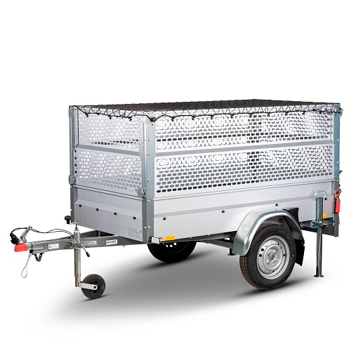 STEMA Basic Plus 750 Anhänger mit Gitteraufsatz und Netz, ungebremst, 750 kg