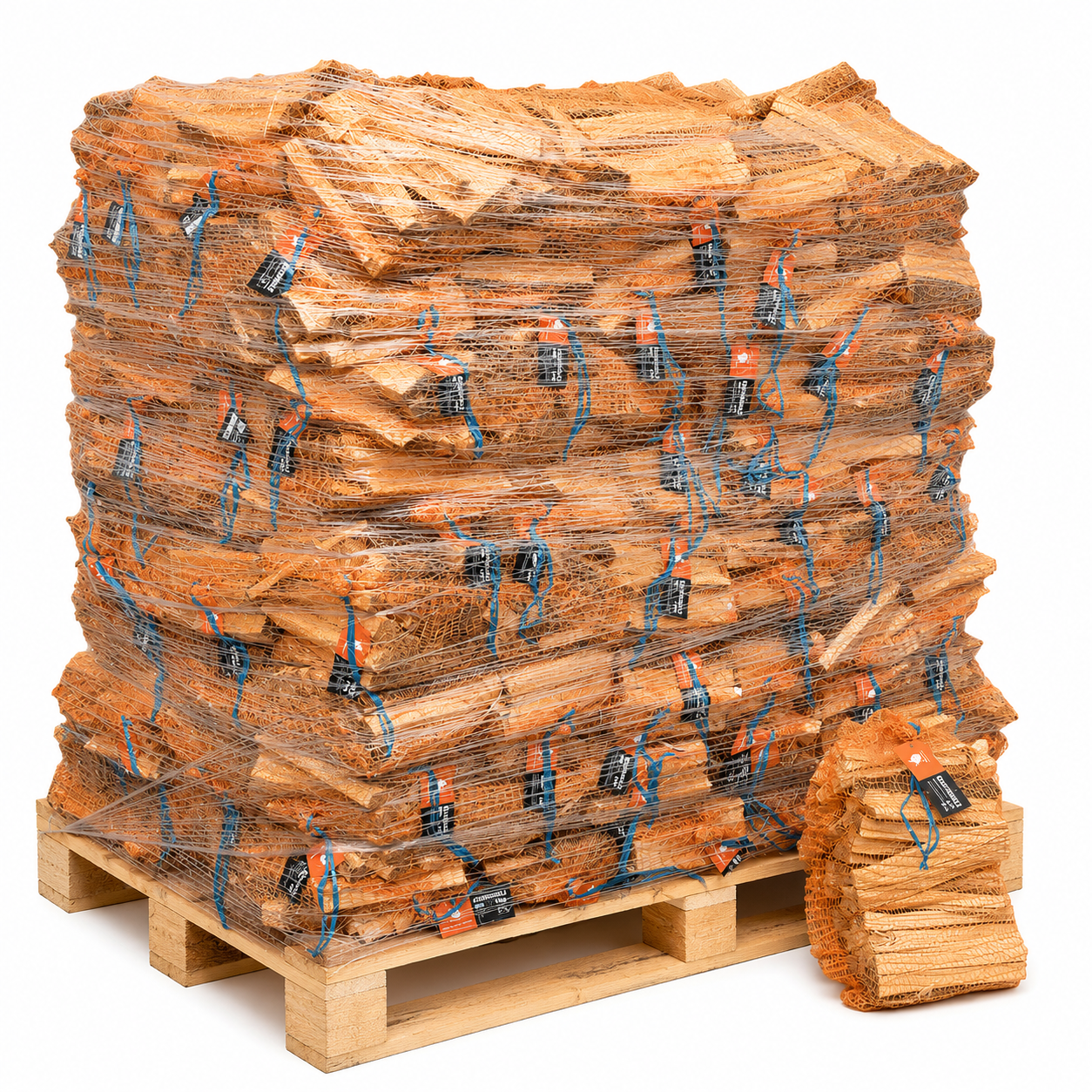Anzündholz aus Weichholz – 288 kg Palette (96 × 3 kg)
